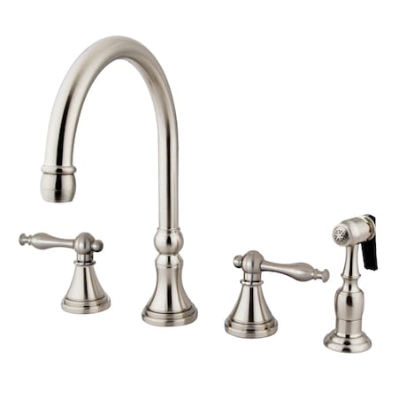 Kingston Brass Widespread Kitchen Faucet, Brushed Nickel KS2798NLBS